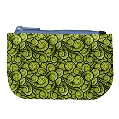 Flower Floral Flora Green Large Coin Purse