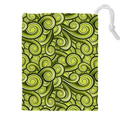 Flower Floral Flora Green Drawstring Pouch (4XL)