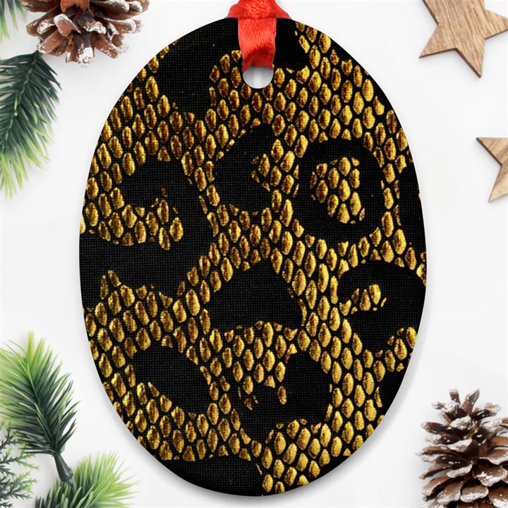 Metallic Snake Skin Pattern Ornament (Oval)