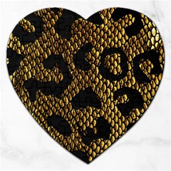 Metallic Snake Skin Pattern Jigsaw Puzzle (heart) by BangZart