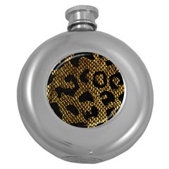 Metallic Snake Skin Pattern Round Hip Flask (5 Oz) by BangZart