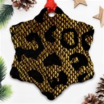 Metallic Snake Skin Pattern Snowflake Ornament (Two Sides) Front