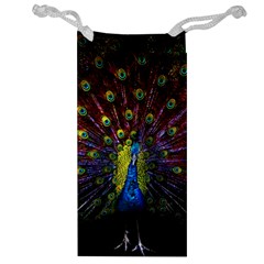 Beautiful Peacock Feather Jewelry Bag