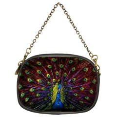 Beautiful Peacock Feather Chain Purse (two Sides)