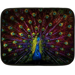 Beautiful Peacock Feather Double Sided Fleece Blanket (mini)  by Jancukart