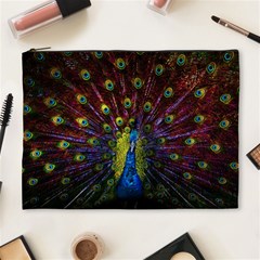 Beautiful Peacock Feather Cosmetic Bag (xl)