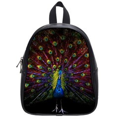 Beautiful Peacock Feather School Bag (small)