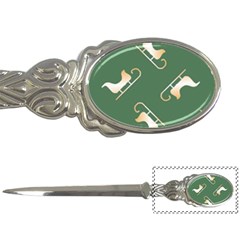 Gold Santa s Sleigh Green Print Letter Opener by TetiBright