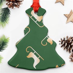 Gold Santa s Sleigh Green Print Ornament (christmas Tree)  by TetiBright