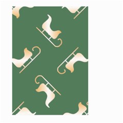 Gold Santa s Sleigh Green Print Large Garden Flag (two Sides) by TetiBright