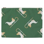 Gold Santa s sleigh green print Cosmetic Bag (XXL) Front