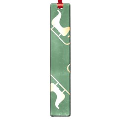 Gold Santa s Sleigh Green Print Large Book Marks by TetiBright