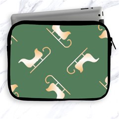 Gold Santa s Sleigh Green Print Apple Ipad 2/3/4 Zipper Cases by TetiBright