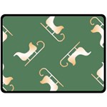 Gold Santa s sleigh green print Double Sided Fleece Blanket (Large)  80 x60  Blanket Front