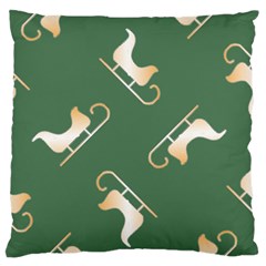 Gold Santa s Sleigh Green Print Standard Flano Cushion Case (two Sides) by TetiBright