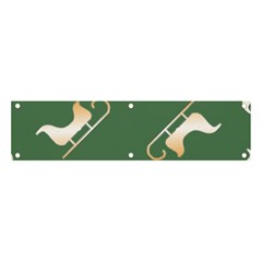 Gold Santa s Sleigh Green Print Banner And Sign 4  X 1  by TetiBright