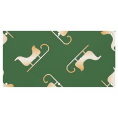 Gold Santa s Sleigh Green Print Banner And Sign 4  X 2  by TetiBright