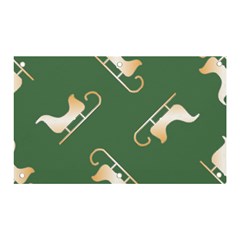 Gold Santa s Sleigh Green Print Banner And Sign 5  X 3  by TetiBright