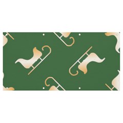 Gold Santa s Sleigh Green Print Banner And Sign 8  X 4  by TetiBright