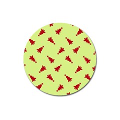 Red Christmas Tree Green Magnet 3  (round) by TetiBright