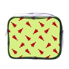 Red Christmas Tree Green Mini Toiletries Bag (one Side) by TetiBright