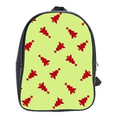 Red Christmas Tree Green School Bag (xl) by TetiBright