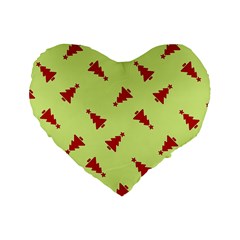 Red Christmas Tree Green Standard 16  Premium Heart Shape Cushions