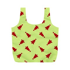 Red Christmas Tree Green Full Print Recycle Bag (m) by TetiBright