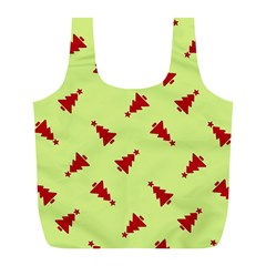 Red Christmas Tree Green Full Print Recycle Bag (l) by TetiBright