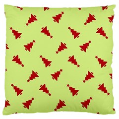 Red Christmas Tree Green Large Flano Cushion Case (one Side) by TetiBright