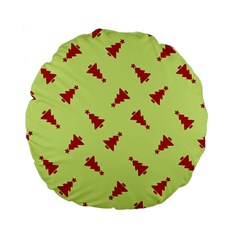 Red Christmas Tree Green Standard 15  Premium Flano Round Cushions