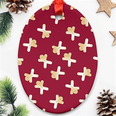 Gold Gingerbread Man Burgundy Ornament (oval) by TetiBright