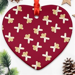 Gold Gingerbread Man Burgundy Ornament (heart) by TetiBright