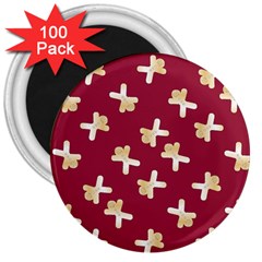 Gold Gingerbread Man Burgundy 3  Magnets (100 Pack) by TetiBright