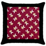 Gold Gingerbread Man Burgundy Throw Pillow Case (Black) Front