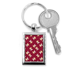 Gold Gingerbread Man Burgundy Key Chain (rectangle) by TetiBright