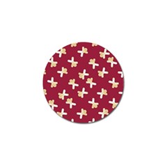 Gold Gingerbread Man Burgundy Golf Ball Marker by TetiBright