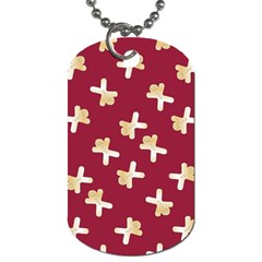 Gold Gingerbread Man Burgundy Dog Tag (two Sides) by TetiBright