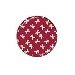 Gold Gingerbread Man Burgundy Hat Clip Ball Marker (4 Pack) by TetiBright