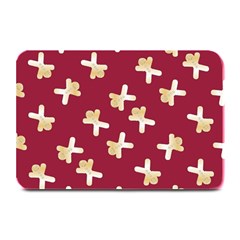 Gold Gingerbread Man Burgundy Plate Mats by TetiBright