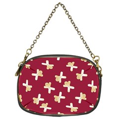 Gold Gingerbread Man Burgundy Chain Purse (one Side)