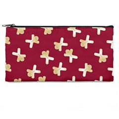 Gold Gingerbread Man Burgundy Pencil Case by TetiBright