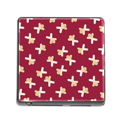 Gold Gingerbread Man Burgundy Memory Card Reader (square 5 Slot) by TetiBright