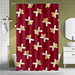 Gold Gingerbread Man Burgundy Shower Curtain 48  X 72  (small)  by TetiBright