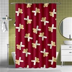 Gold Gingerbread Man Burgundy Shower Curtain 48  x 72  (Small)  Curtain(48  X 72 ) - 42.18 x64.8  Curtain(48  X 72 )