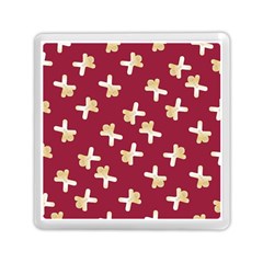 Gold Gingerbread Man Burgundy Memory Card Reader (square) by TetiBright