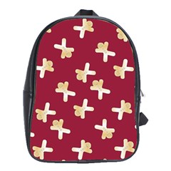 Gold Gingerbread Man Burgundy School Bag (xl) by TetiBright