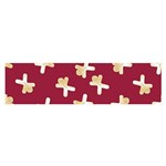 Gold Gingerbread Man Burgundy Oblong Satin Scarf (16  x 60 ) Front