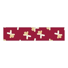 Gold Gingerbread Man Burgundy Velvet Scrunchie by TetiBright