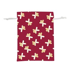 Gold Gingerbread Man Burgundy Lightweight Drawstring Pouch (l) by TetiBright